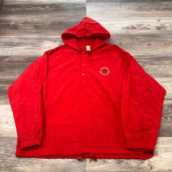 Vintage 90s Marlboro Country Store Red Mens XL Anorak Nylon Windbreaker Jacket - Picture 1 of 6